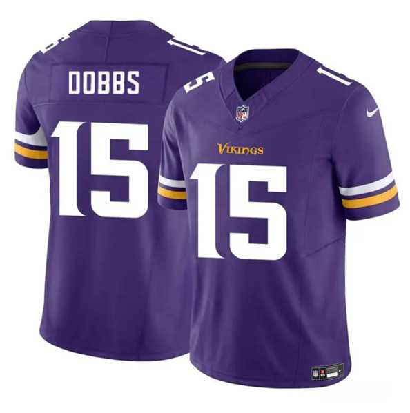 Men & Women & Youth Minnesota Vikings #15 Josh Dobbs Purple 2023 F.U.S.E. Vapor Untouchable Limited Jersey->minnesota vikings->NFL Jersey